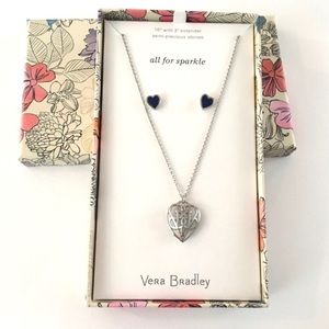 VERA BRADLEY Heart Necklace and Earring Gift Set